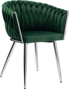 Jedálenská stolička COFTON VELVET tmavozelená