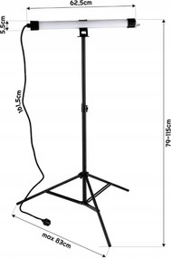 BERGE LED pracovná lampa na statíve 20W 1700lm