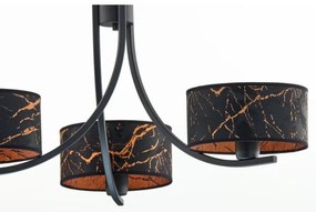 Jupiter 2106- Luster na reťazi ARTHUR 3xE27/15W/230V čierna/oranžová/mramorový dekor
