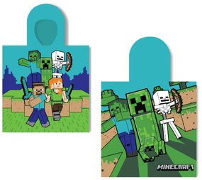 Detské bavlnené pončo Minecraft 55x110cm Faro Tiahome