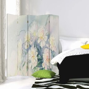 Ozdobný paraván Kytice Květiny Pastel - 180x170 cm, päťdielny, obojstranný paraván 360°