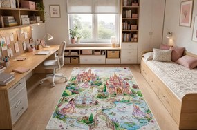 Detský koberec protišmykový BAMBINO 61520 krémový / ružový