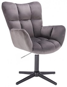 LuxuryForm DESIGN Otočné kreslo AURORA VELUR na čiernom kríži - tmavosivé