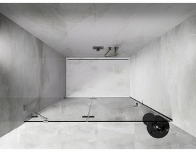 Mexen, Mexen Lunar ľavé výklopné sprchové dvere 130 cm, transparentné, chróm - 834-130-000-01-00-L