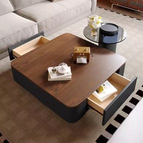 LuxuryForm DESIGN Konferenčný stolík MODENA 80 × 80 cm – hnedý, čierny (set)