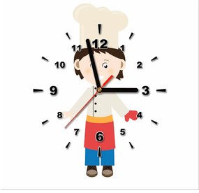 Gario Obraz s hodinami Malý kuchár Rozmery: 40 x 40 cm
