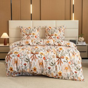 Obliečky z mikrovlákna FLORAL RIBBON krémové Rozmer obliečky: 70 x 90 cm | 140 x 200 cm