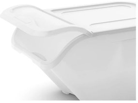 Biely plastový úložný box s vekom 55x39x46 cm All In Box – KIS