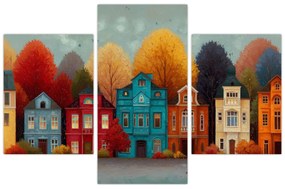 Obraz - Maľované jesenné mesto (90x60 cm)