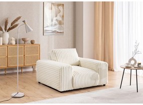 Krémové menčestrové kreslo Justin – Ropez