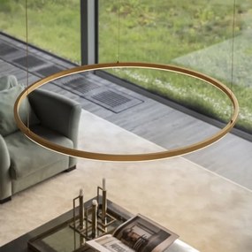 Ideal Lux - LED závesný luster na lanku ORACLE SLIM LED/37W/230V 4000K priemer 70 cm zlatá
