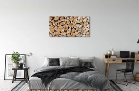 Obraz na skle Wood zloženie paliva 100x50 cm 2 Prívesky