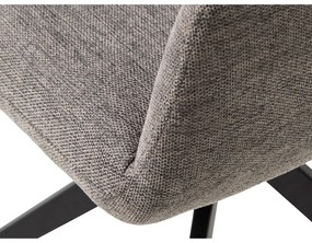 Sivé čalúnené jedálenské kreslo s podrúčkami Roxana – Unique Furniture