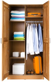 Šatníková skriňa z masívu dub FRED - 2-dverová