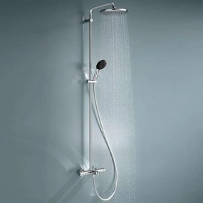GROHE Vitalio Start nástenný sprchový systém s vaňovým termostatom, horná sprcha 1jet EcoJoy priemer 250 mm, ručná sprcha 2jet, chróm, 26988001