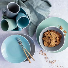 Mäser Jedálenská súprava riadu 24 ks ELISSA – tyrkysová lesk