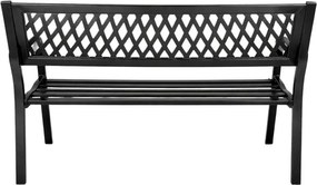 Lean Záhradná kovová lavička – 120cm, čierna