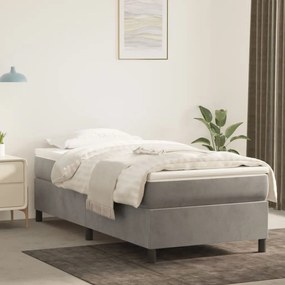 Rám na boxspring posteľ, svetlosivý 80x200 cm, zamat