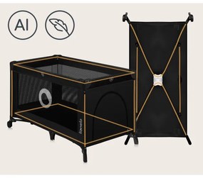 Lionelo - Cestovná postieľka STEFI Black Carbon