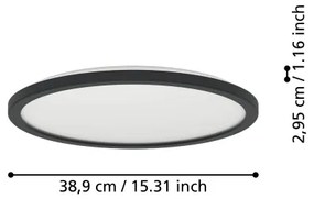 Eglo 901439 - LED Kúpeľňové svietidlo ROVITO 18,5W/230V pr. 38,9 cm IP44 čierna