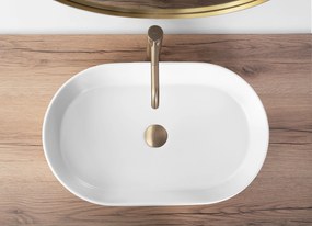 Rea Nadia, umývadlo na dosku 610x385x120 mm, biela matná, REA-U9657