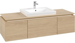 VILLEROY &amp; BOCH Legato závesná skrinka pod umývadlo (umývadlo v strede), 3 zásuvky, 1200 x 500 x 380 mm, Nordic Oak, B68200VJ