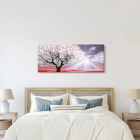 Červený obraz stromu (120x50 cm)