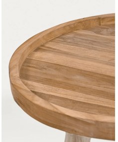 Okrúhly konferenčný stolík z tíkového dreva v prírodnej farbe ø 55 cm Glenda – Kave Home
