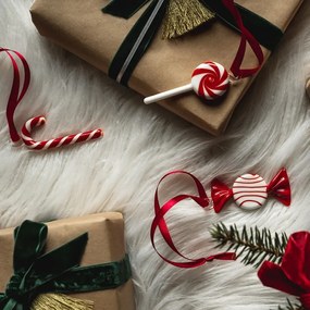 Vianočné ozdoby Sweets 3ks, červené