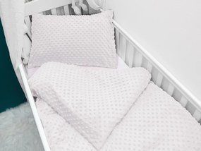Biante Detské posteľné obliečky do postieľky Minky 3D bodky MKP-025 Svetlo sivé Do postieľky 90x120 a 40x60 cm