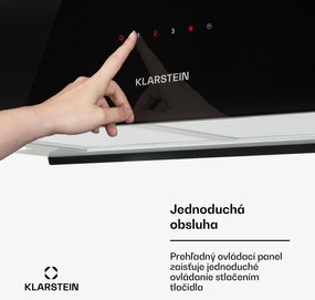 Klarstein Kronleuchter XL, digestor, 90 cm, ostrovčekový, 590 m³/h, dotykové ovládanie, LED, čierny