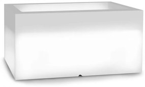 Biely kvetináč LUNGO s osvetlením LED 75 x 38 cm