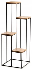 Stojan na kvety 110x40 cm čierna/hnedá