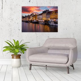 Sklenený obraz - Nyhavn, Kodaň (70x50 cm)