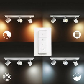 Philips Hue 53093/31 / P6 LED prisadená stropná bodová lampa Runner 3x5,5W | GU10 | 2200-6500K - Bluetooth, s diaľkovým ovládaním