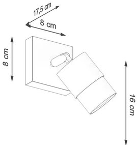 Sollux SL.1069 - Nástenné bodové svietidlo NERO 1xGU10/40W/230V čierna/zlatá