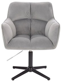 LuxuryForm DESIGN Kreslo AMALFI VELUR na čiernom kríži - svetlo šedé