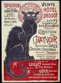 Steinlen, Theophile Alexandre - Umelecká tlač Chat Noir (Black Cat), (30 x 40 cm)