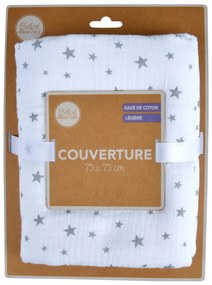 Biela mušelínová detská deka 75x75 cm – Bébé Douceur