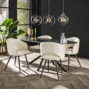 Jedálenský stôl 45-30 Ovál 180x90cm Ceramic Natural Black  - Komfort-nábytok