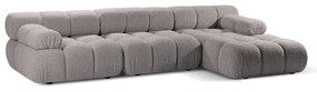 Svetlosivá modulárna rohová pohovka z textílie bouclé (pravý roh) Bellis – Micadoni Home