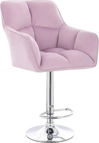 LuxuryForm DESIGN Barová stolička AMALFI VELUR na striebornom tanieri - levanduľa