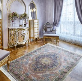 Koberec Exkluzívny Qum Silk 09 modrý