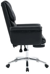Kancelárske kreslo s podnožou, ekokoža čierna, RODIK