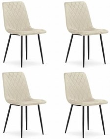 Set 4 kresiel TURIN - béžový zamat