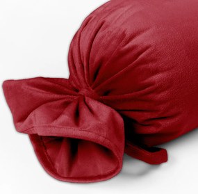 Biante Zamatový vankúš valec bonbon Velvet Prémium SVP-038 Sýto červený 15x80 cm
