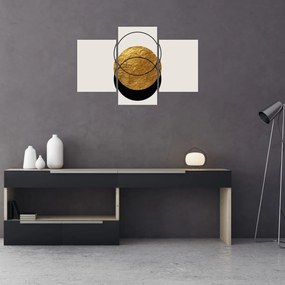 Obraz - Abstrakcia zlatá a biela N⁰2 (90x60 cm)