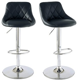 Barové stoličky s operadlom, 2 farby, čierne