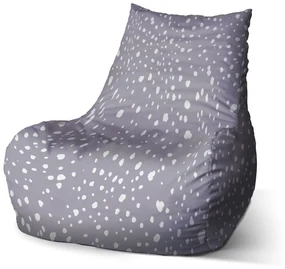Sablio Sedací vak Bean Biele fliačiky na fialovej - 100 x 90 x 45 cm