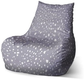 Sablio Sedací vak Bean Biele fliačiky na fialovej - 100 x 90 x 45 cm